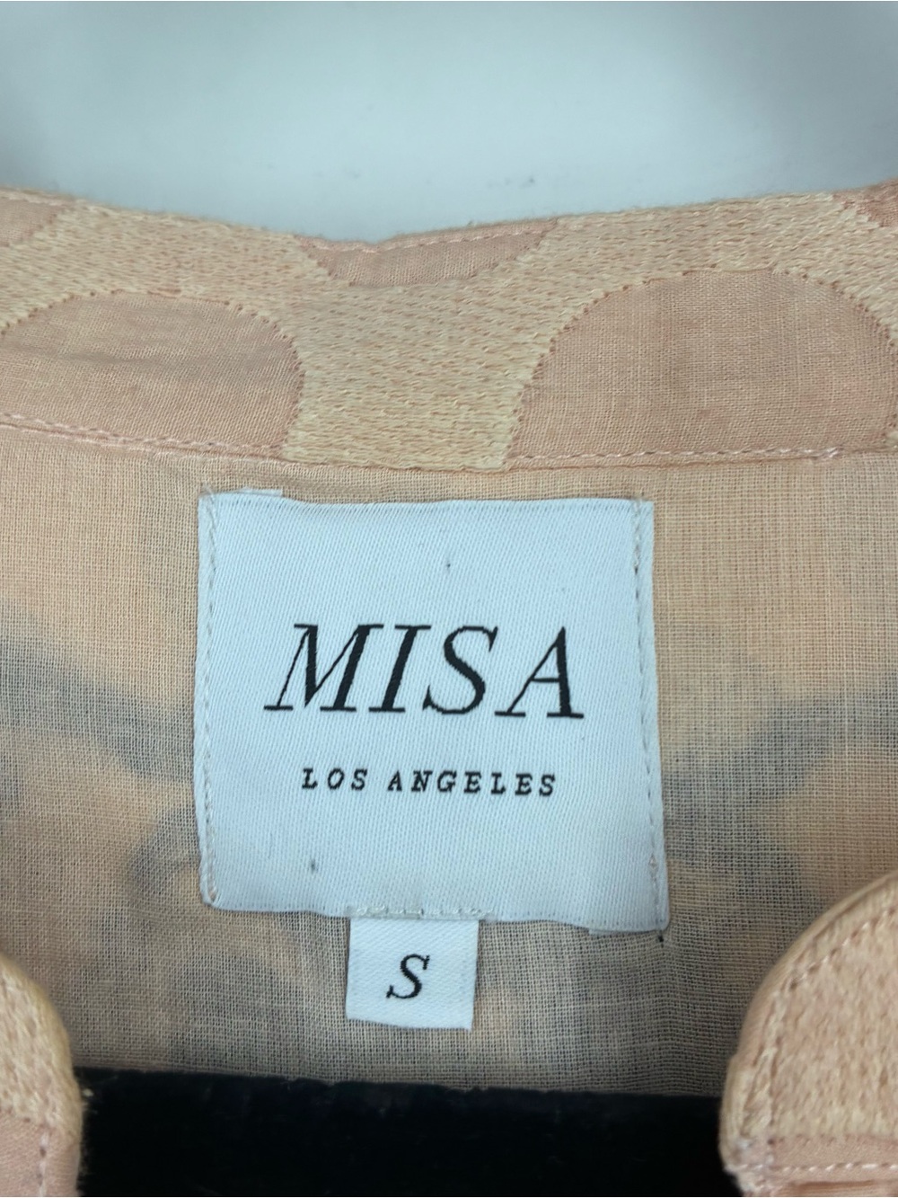 MISA Los Angeles Small Embroidered Floral Bohemian Dress Boho Cotton Polka Dot - Picture 7 of 7